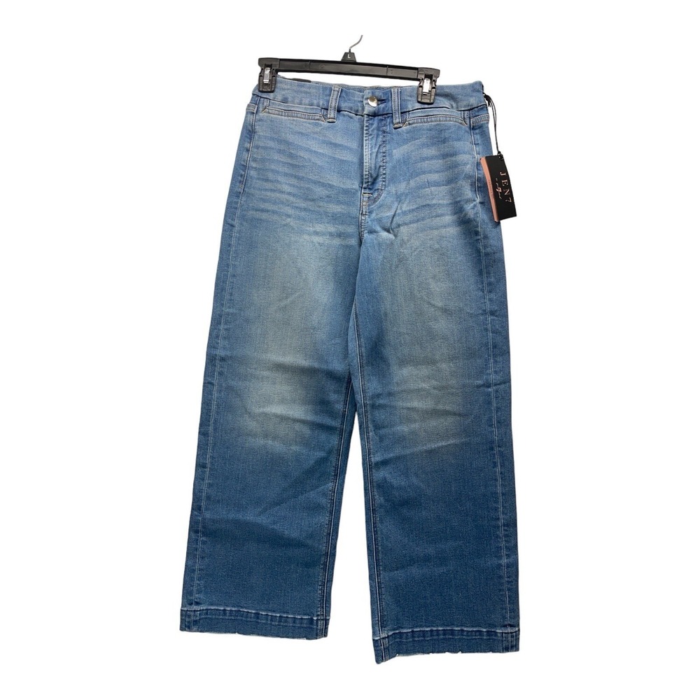 7 For All Mankind Cropped Wide Leg Women's Size 6 Blue Jean Pants Stretch